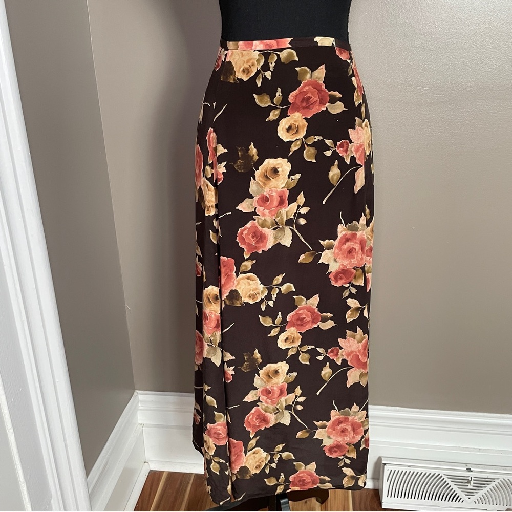 EVAN PICONE 90s Vintage Midi Skirt - 100% Silk